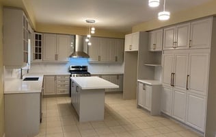 An image of newly coated kitchen cabinets