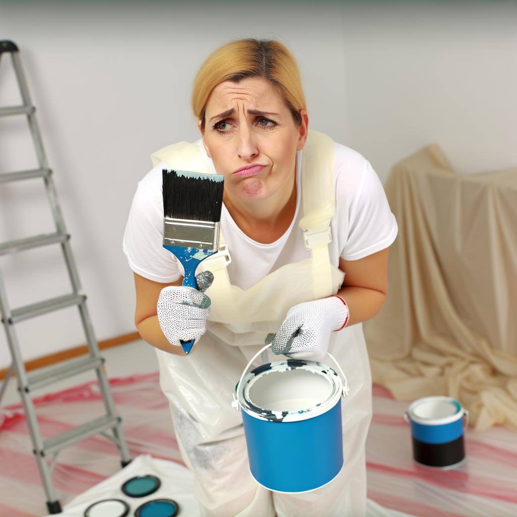 image of a homeowner feeling frustrated with paint